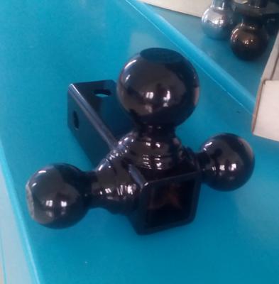 Soporte tubular triple de bola negra - corto