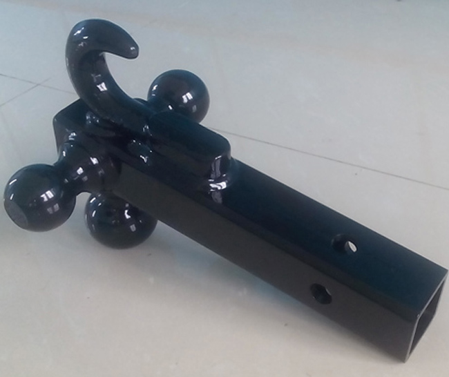 Soporte de bola triple tubular negro con gancho Tubular Triple Black Ball Mount  with hook