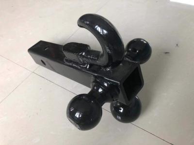 Soporte tubular triple de bola negra con gancho